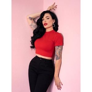 BAD GIRL CROP TOP IN RED - VIXEN BY MICHELINE PITT